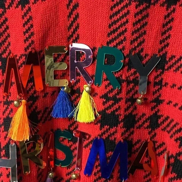 HOLIDAY TIME WO SIZE LARGE 12/14 CHRISTMAS SWEATER  MISSING TASSELS - Picture 3 of 10